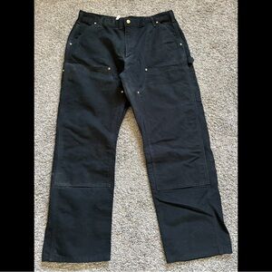Carhartt Double Knee Denim Pants Jeans Black 38x30 Dungaree Fit